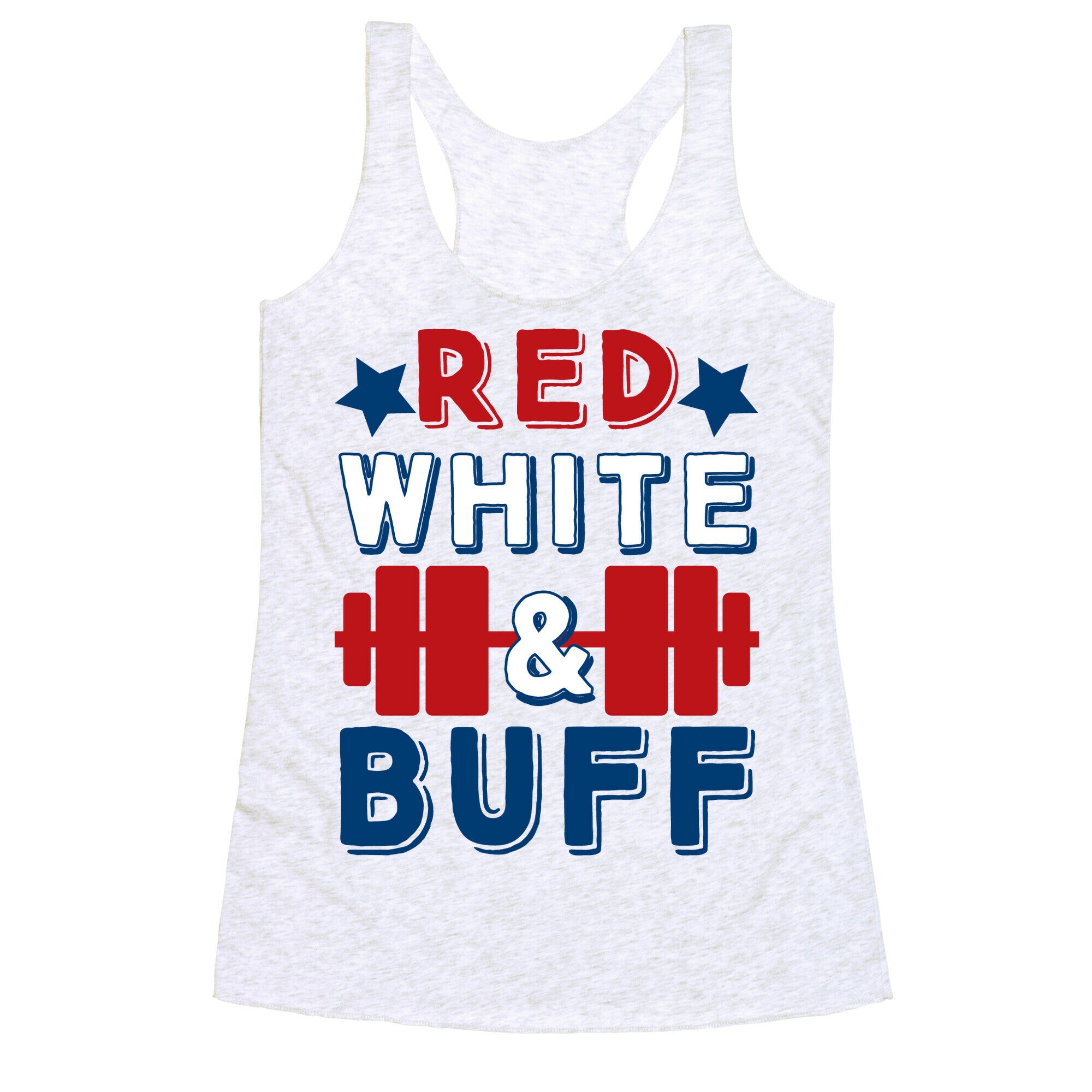 Red, White and Buff Racerback Tank